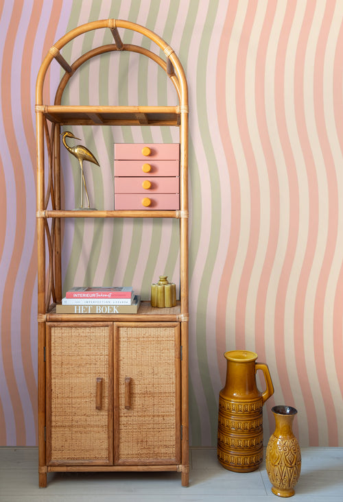 ESTAhome fotobehang zigzag motief pastelkleuren - 300 x 279 cm - 159513