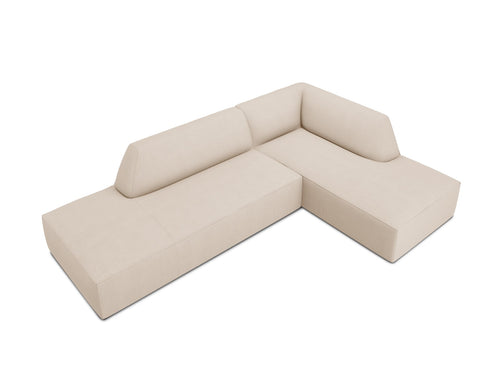 Micadoni rechter hoekbank Ruby 4-zits, structurele stof, beige - 180x273x69cm