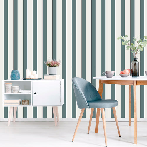 Sanders & Sanders behang strepen donkergroen - 53 cm x 10 m - 640371