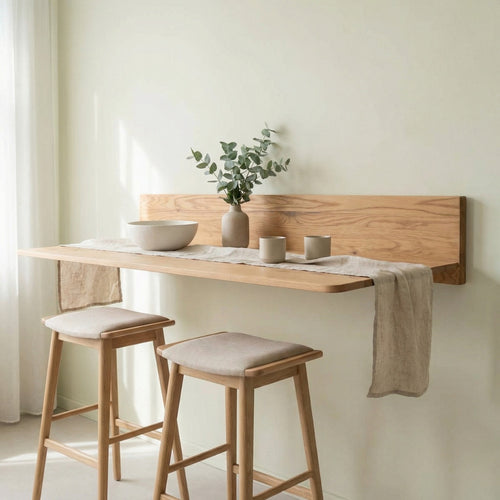 DÉJA Living Zwevende Bartafel Bailo - Naturel Eiken - 160x60x25cm