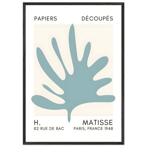 Artfulprints Poster met Lijst Matisse – Coral drift turquoise   - 70x100 cm - Turquoise