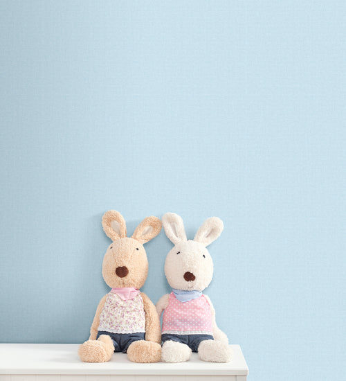 Sanders & Sanders behang linnenstructuur blauw - 53 cm x 10 m - 640477