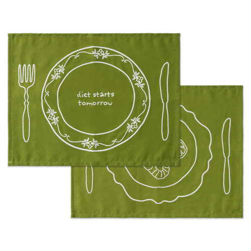 Kulu Club placemats - vintage borden - linnenmix - set van 2