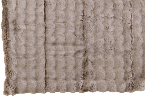 J-Line plaid Wave - polyester - taupe - 180 x 130 cm