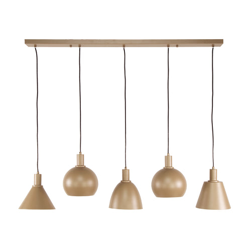 Hoyz Collection - Hanglamp Metallo Mix 5-lichts - Beige - vtwonen shop