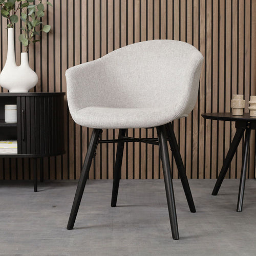 Nolon Nova-Otis Eetkamerstoel Beige - Armleuningen - Zwart
