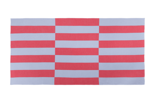 noo.ma Su Beach Towel 160x100 cm - 100% katoen, babyblauw en rood