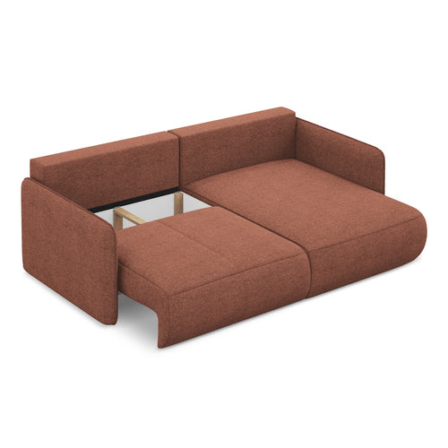 LaMiaSofa hoekbank rechts Palermo - chenille stof - gedempt roze - 207x148x86