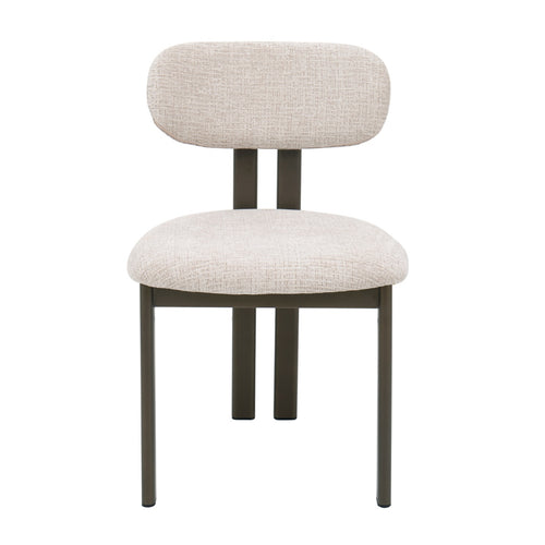 Giga Meubel Eetkamerstoel Noor - Beige/Brons - 51x53x81cm - Set van 2 - vtwonen shop