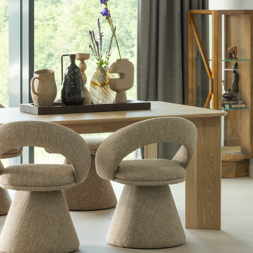 WOOOD eettafel afgerond doorgaande lamel 180x100 Tablo - Eikenhout - Transparant