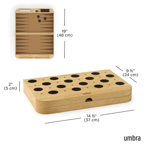 Umbra bordspel voor backgammon en dammen Blitz - 37 x 24 x 5 cm - naturel