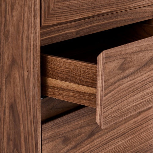 Furnhouse vitrinekast Tokyo - Amerikaanse walnoot - MDF, Amerikaans walnootfineer - 45x110x190