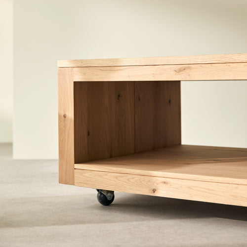 Tikamoon Rechthoekige salontafel van massief eikenhout - Naturel