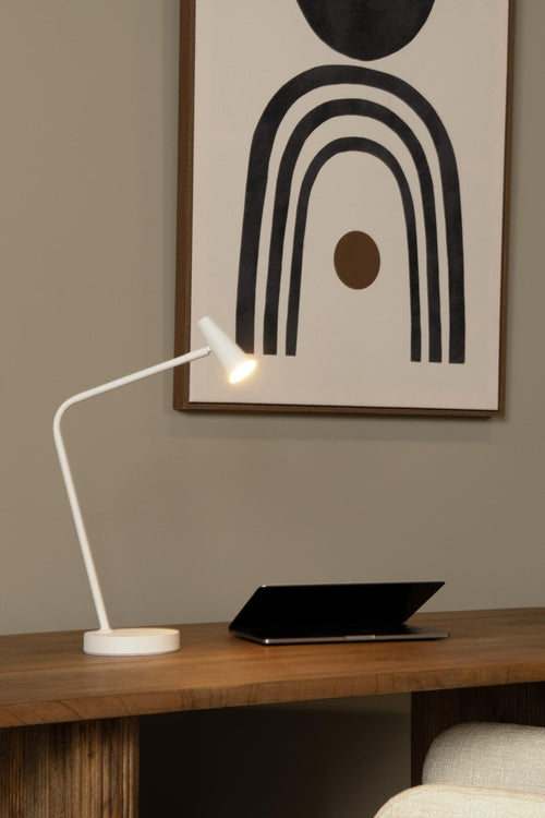 Lucide bureaulamp STIRLING - Geïntegreerde LED - Wit - vtwonen shop