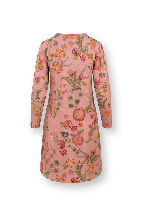 Pip Studio - Dana Nachthemd Lange Mouw Dames - Coco Flower - Koraal - XL