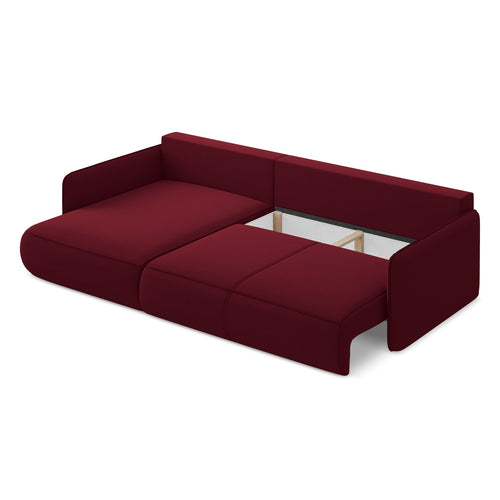 LaMiaSofa hoekbank links Palermo - velours - bourgondië - 240x148x86