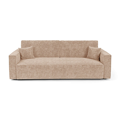 Premium Interiors - Slaapbank met opbergruimte  - stof met tweed-effect beige 254cm