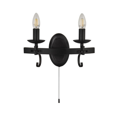 Searchlight CARTWHEEL - 2 Light Candle Wandlamp - Zwart