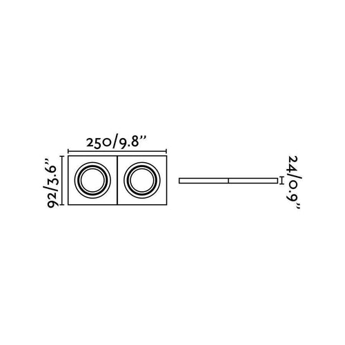 Faro Rad-2 - 2-lichts dubbel kantelbare vierkante inbouwspot wit, GU10