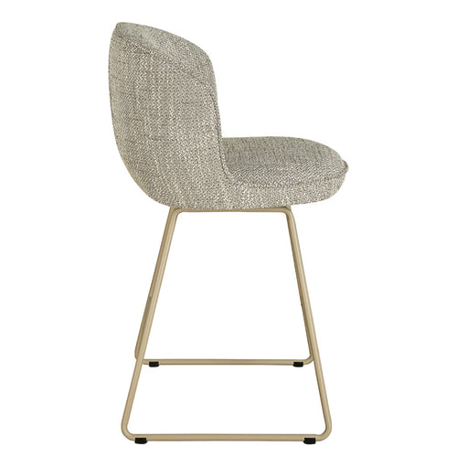 Giga Meubel Barstoel Teske Taupe – Stof en Metaal – Zithoogte 67 cm - Set van 2