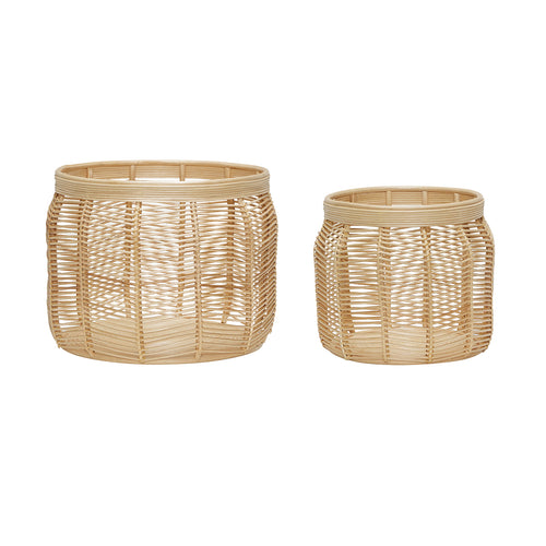 Hübsch manden Luna - rotan - ø34xh30, ø44xh34cm