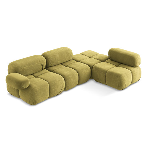 LaMiaSofa hoekbank rechts Sanremo - chenille stof - limoengroen - 285x190x70