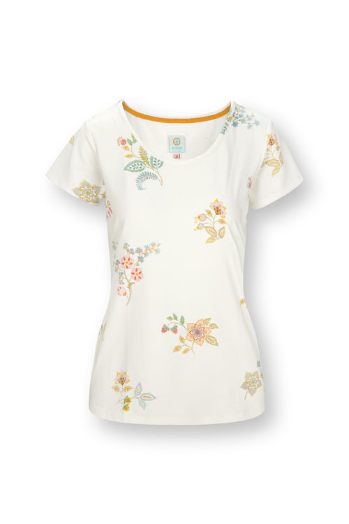 Pip Studio - Tilly Pyjama Shirt - Dames - Blossom Chique - Wit - L - vtwonen shop