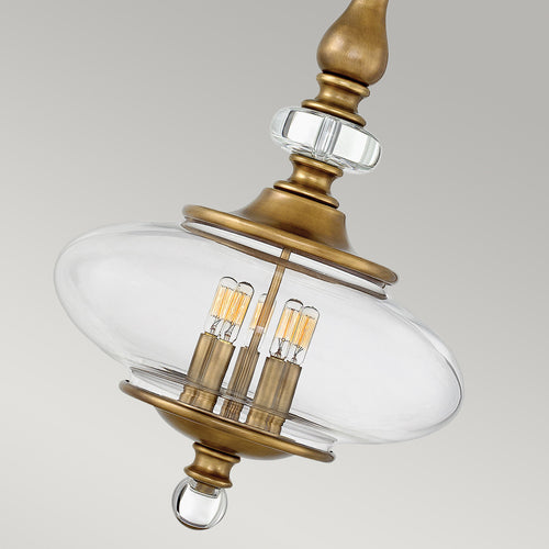 Elstead Wexley - 5-lichts plafondlamp messing, E14
