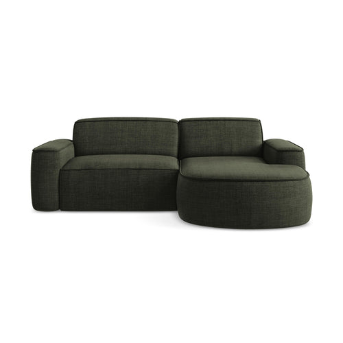 LaMiaSofa hoekbank rechts Melissa - textuurstof - olijf - 224x166x70