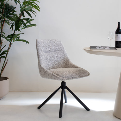 DÉJA Living Eetkamerstoel Malou - Beige/Zwart - Draaibaar - Set van 2 - vtwonen shop