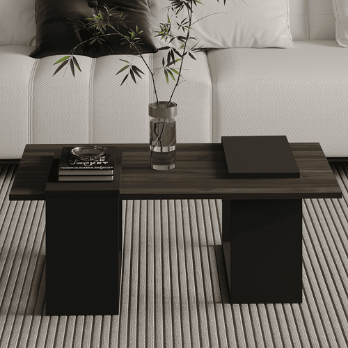 Calicosy - Salontafel ELSY - Donker hout 90x46,6x37 cm