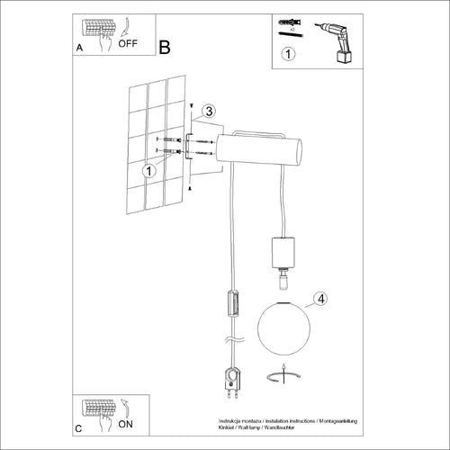 Sollux Lighting Wandlamp NIBMI G9 met schakelaar - 6x25x67cm