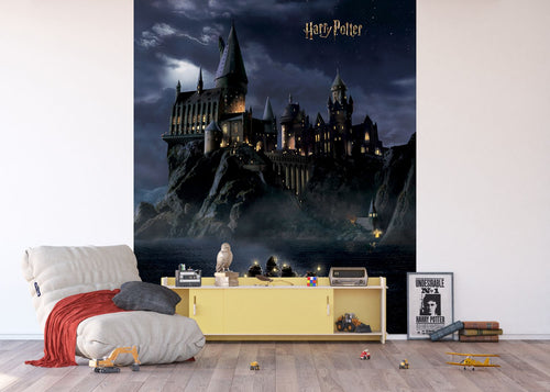 Sanders & Sanders fotobehang Harry Potter Zweinstein zwart en donkerblauw - 270 x 225 cm - 601209