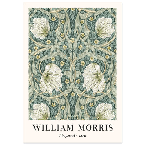 Artfulprints Poster met Lijst William Morris - Pimpernel 1876   - 30x40 cm - Groen