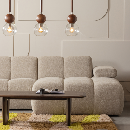 WOOOD vloerkleed grafisch dessin Musa - Naturel/Geel - 170x240 cm - vtwonen shop