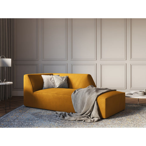 Cosmopolitan Design - Ligstoel rechts Siena ribfluwelen geel - 181x93x69cm