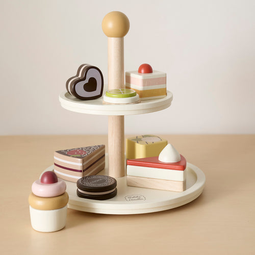 Petite Amélie Hout etagere mit Gebäck Noisette 9 delig - vtwonen shop