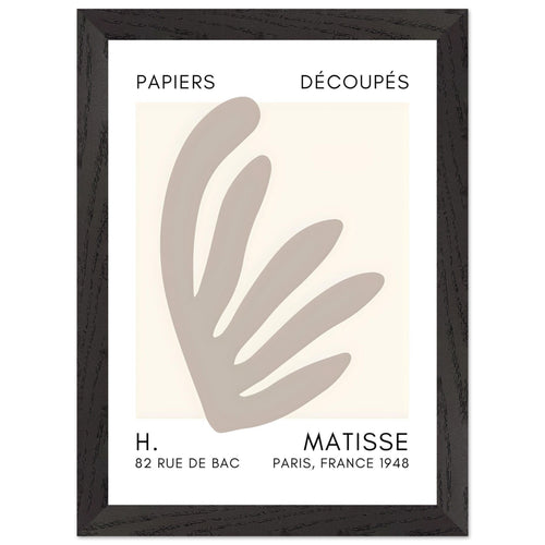 Artfulprints Poster met Lijst Matisse – Aquatic impression grey   - A4 21x29.7 cm - Grijs