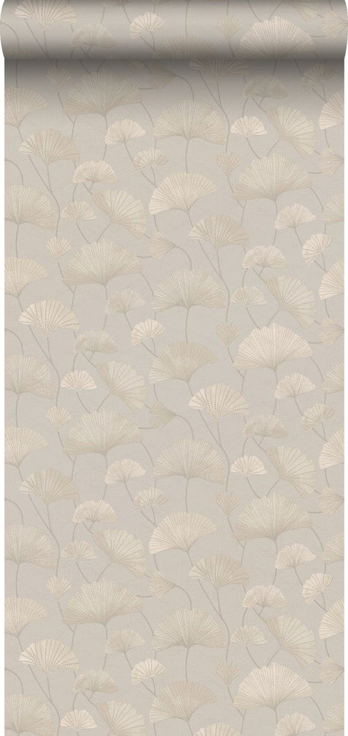 Borastapeter behang ginkgo bladeren beige - 53 cm x 10.05 m - 660866 - vtwonen shop