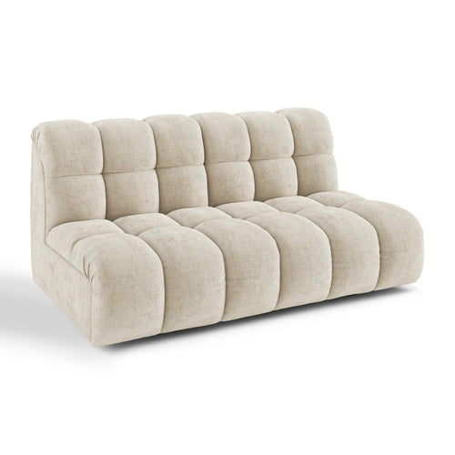 Premium Interiors - Bank SEVEN - gewaafd fluweel beige 162cm