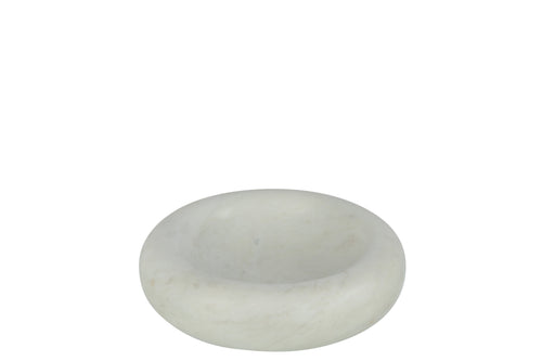 J-Line kom Rond Laag Marmer -  steen - wit - small