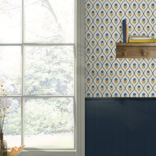 Joules Vliesbehang - Trellis Floral Gold - 1005x52