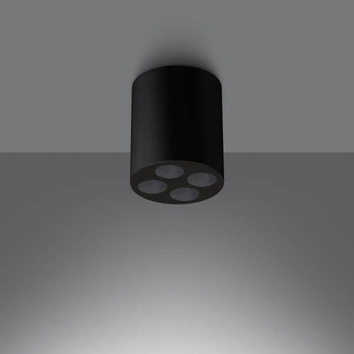 Sollux Lighting Plafondlamp ZOE zwart LED - 7,2x7,2x8,3cm