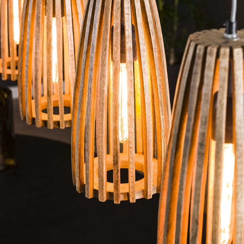 Giga Meubel Hanglamp Launch - Naturel Hout - 20x135x150cm