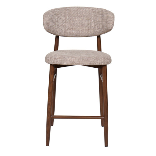 Giga Meubel Barkruk Alexia - Stof/Metaal - Taupe - Set van 2 - vtwonen shop