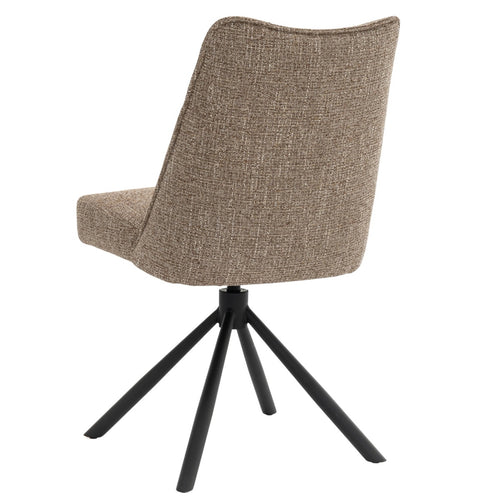DÉJA Living Eetkamerstoel Meau - Taupe/Zwart - Draaibaar - Set van 2