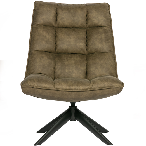 WOOOD draaibare fauteuil Jouke - Kunstleer - Groen - 97x70x85 - vtwonen shop