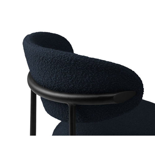 Set van 2 stoelen met gesp Nina boucle donkerblauw - 52x55x78cm