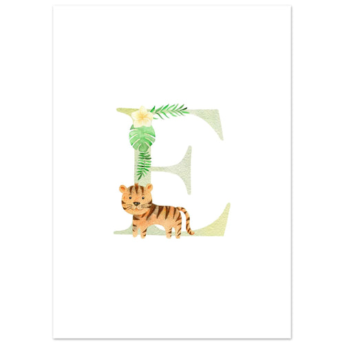 Artfulprints  Letter E kindernaam   poster 50x70 cm - vtwonen shop