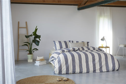 Walra - Dekbedovertrek Remade Nautic Stripes - 200x220 cm - Donker Blauw